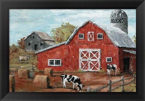 Framed Red Country Barn Print