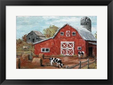 Framed Red Country Barn Print