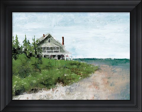 Framed Beach Cottage Life Print