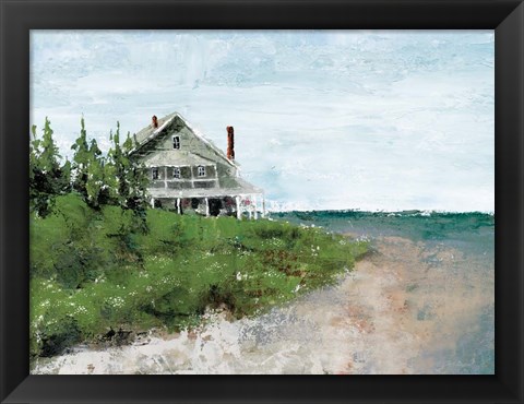 Framed Beach Cottage Life Print