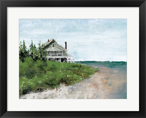 Framed Beach Cottage Life Print