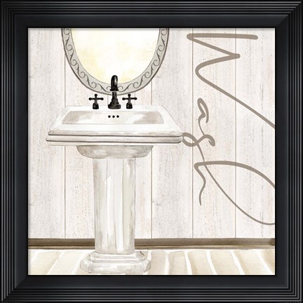 Framed Rustic Bath I Wash Print