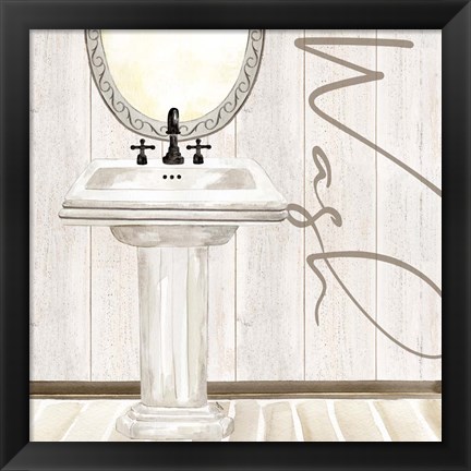 Framed Rustic Bath I Wash Print