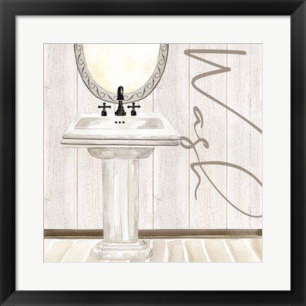 Framed Rustic Bath I Wash Print