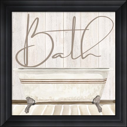 Framed Rustic Bath II Bath Print