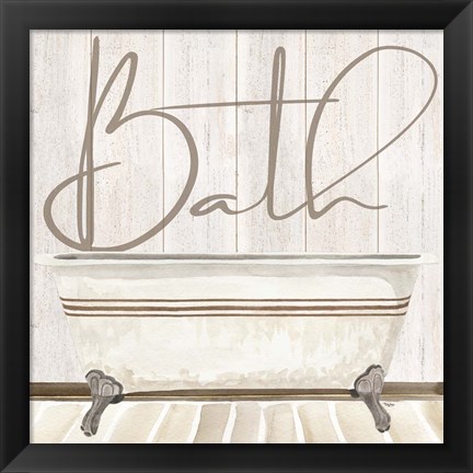 Framed Rustic Bath II Bath Print