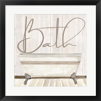 Framed Rustic Bath II Bath Print