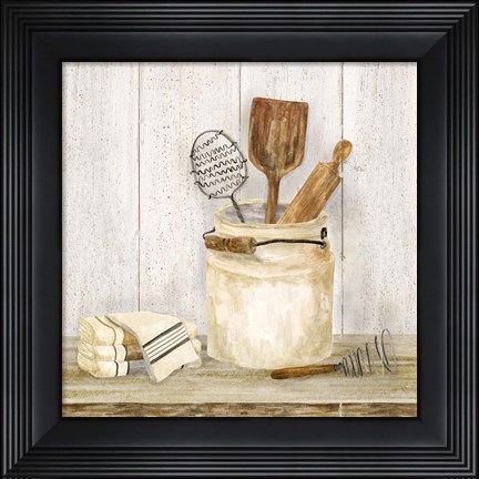 Framed Vintage Kitchen I Print