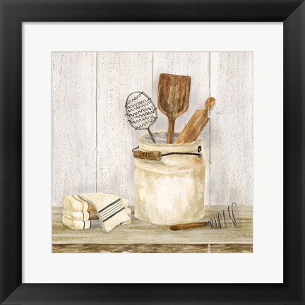 Framed Vintage Kitchen I Print