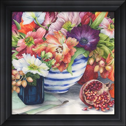 Framed Vibrant Bouquet Still Life Print