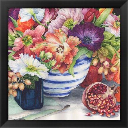 Framed Vibrant Bouquet Still Life Print