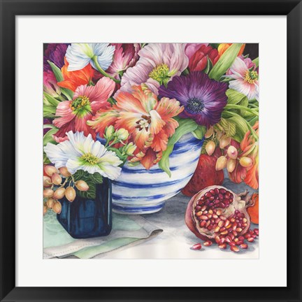 Framed Vibrant Bouquet Still Life Print