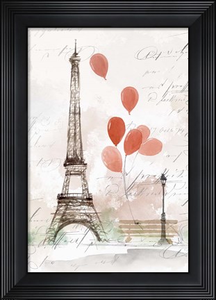 Framed Balloons in Paris Print