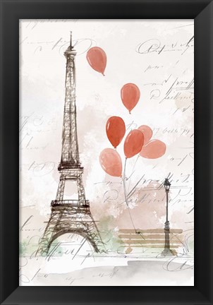 Framed Balloons in Paris Print