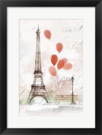 Framed Balloons in Paris Print