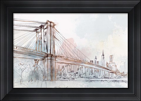 Framed Blushing Brooklyn Bridge Print