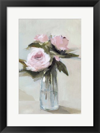 Framed Peonies in a Vase I Print