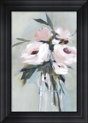 Framed Peonies in a Vase II Print