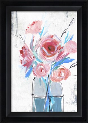 Framed Blue Vase I Print