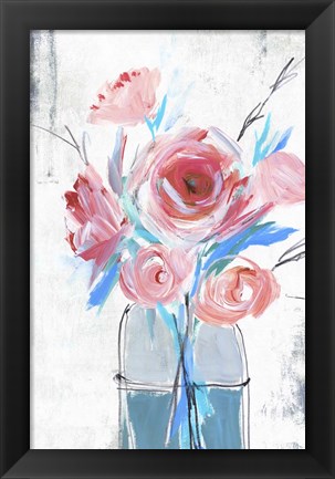 Framed Blue Vase I Print
