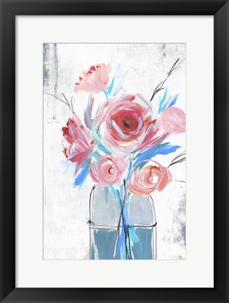 Framed Blue Vase I Print