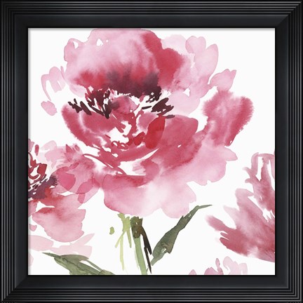 Framed Crimson Blossoms I Print
