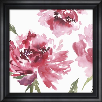 Framed Crimson Blossoms II Print
