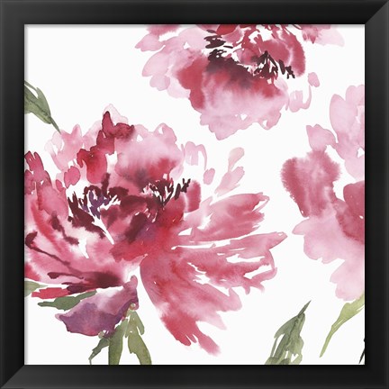 Framed Crimson Blossoms II Print