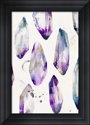 Framed Purple Gemstones I Print