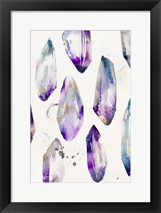 Framed Purple Gemstones I Print