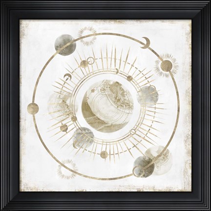 Framed Golden Galaxy I Print
