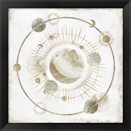 Framed Golden Galaxy I Print