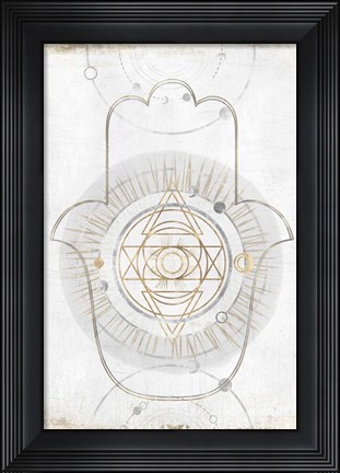 Framed Gold Hamsa I Print