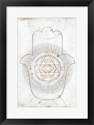 Framed Gold Hamsa I Print