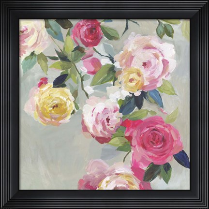 Framed Cascade of Roses I Print