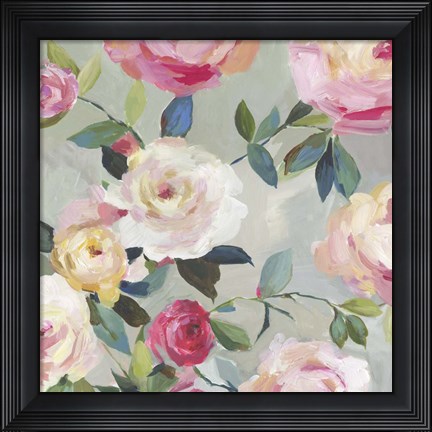 Framed Cascade of Roses II Print