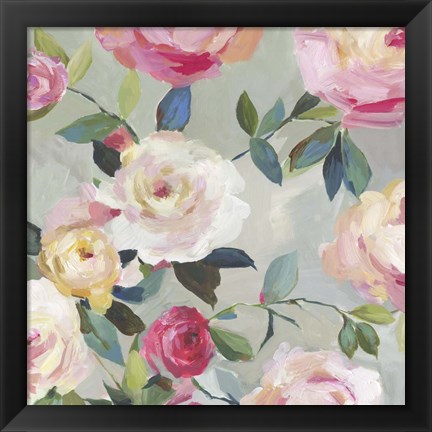 Framed Cascade of Roses II Print