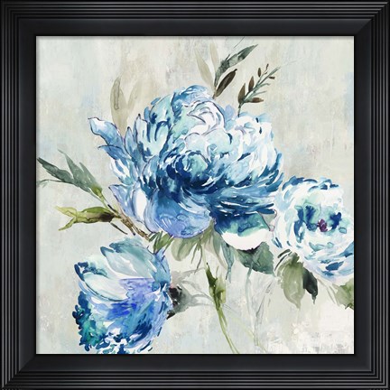 Framed Blue Peony I Print