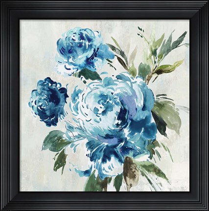 Framed Blue Peony II Print