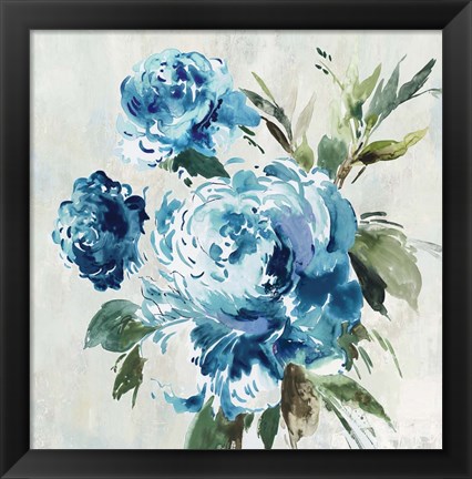 Framed Blue Peony II Print