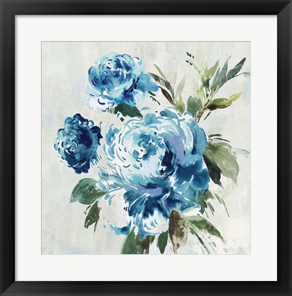 Framed Blue Peony II Print