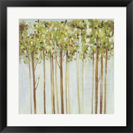Framed Green Leaves Print
