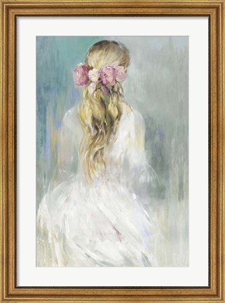 Framed Girl in White Dress Print