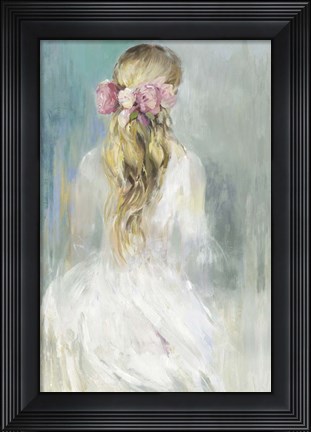 Framed Girl in White Dress Print