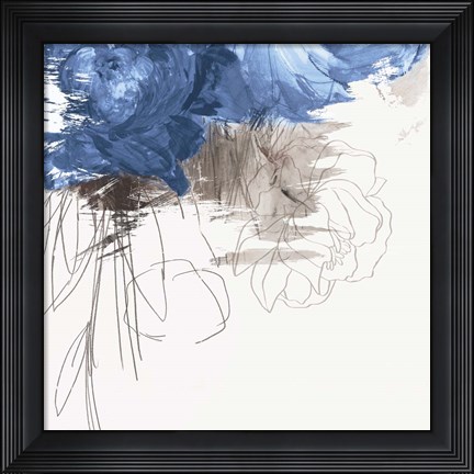 Framed Crimson Lust III Indigo Print
