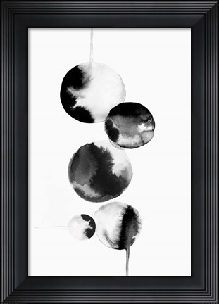 Framed Dripping Bubbles I Print