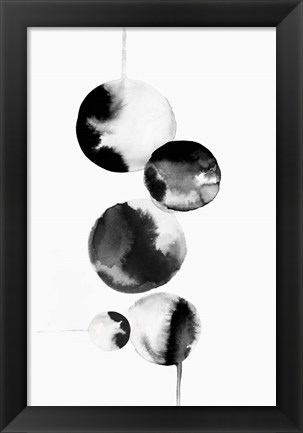 Framed Dripping Bubbles I Print