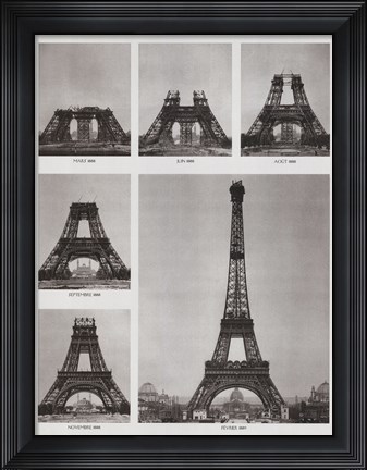 Framed Eiffel Tower Construction Print