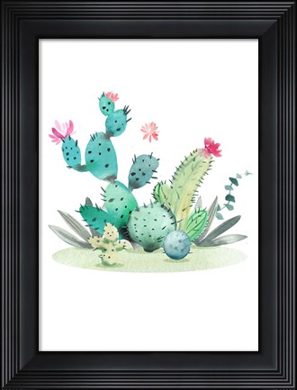 Framed Cactus I Print
