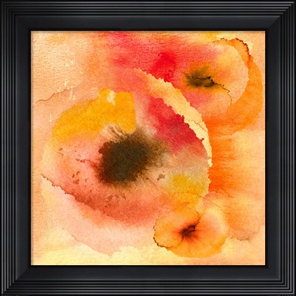 Framed Abstract Watercolor Flowers Print